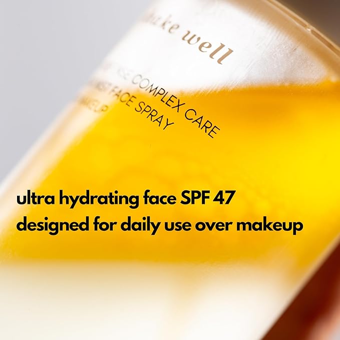 | PLUXOS 47 | SUNSCREEN + SKINCARE SPF 47 FACE MIST SPRAY (Vanilla) | SUN DEFENSE COMPLEX CARE | Apply Over Makeup, Broad Spectrum, Clear, Light, Vegan, Hydrate, Fight Acne, Anti-Aging, Cell Repair-GlimoraGlow