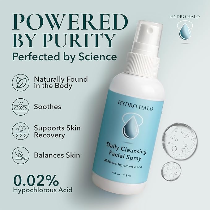 Hypochlorous Acid Spray for Face 4oz – Pure Hypochlorous Acid Spray Cleaner, Daily Cleansing Facial, pH Balanced, Plant Based, No Alcohol, USA Made-GlimoraGlow