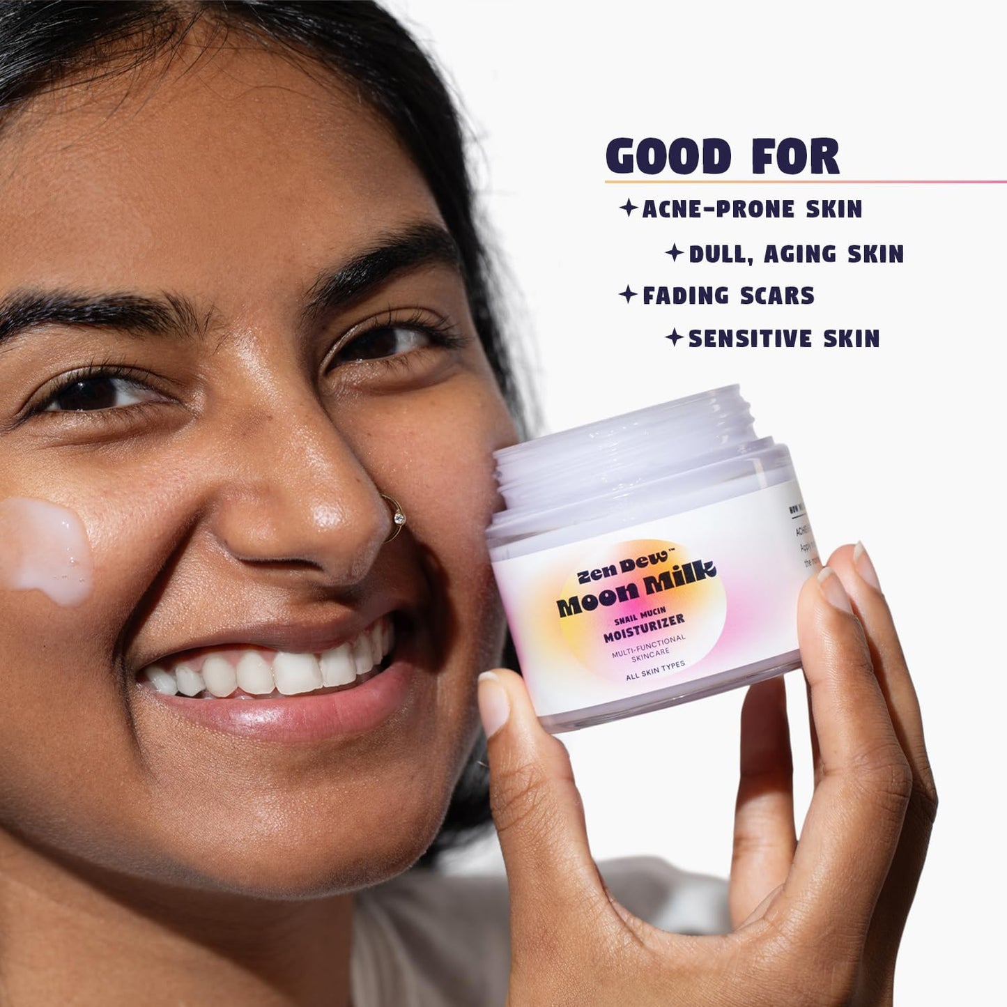 Moon Milk Snail Mucin Moisturizer Gel Cream 3.52 Oz - Blue Light Skin Defense - Korean Snail Mucin Serum Cream that Replenishes Moisture & Leaves Skin Brighter, Plumper, Soothed & Smooth - 2 Pack-GlimoraGlow