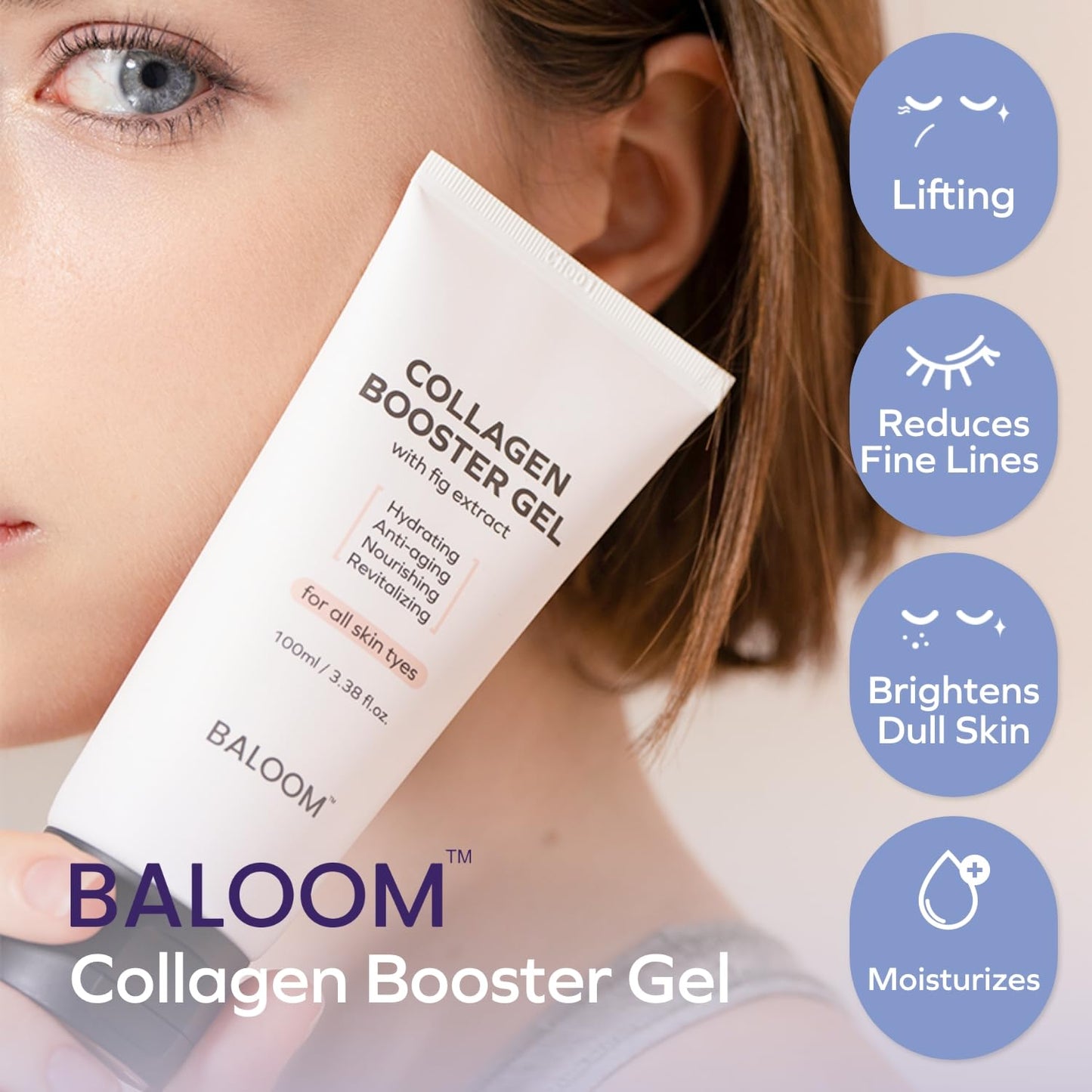 Collagen Booster Gel Serum for Korean Skin Care & Microcurrent Face Massagers, Filled With Collagen Capsules, Hydrating & Nourishing & Revitalizing Facial Gel for Skin Care 3.38 Fl Oz-GlimoraGlow