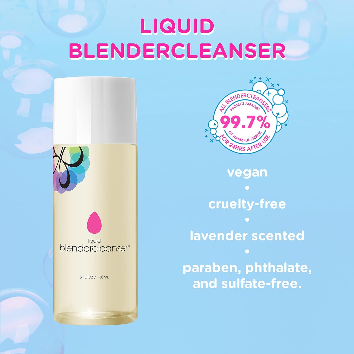 BEAUTYBLENDER Liquid BLENDERCLEANSER for Cleaning Makeup Sponges, Brushes & Applicators, 3 oz. Vegan, Cruelty Free and Made in the USA-GlimoraGlow