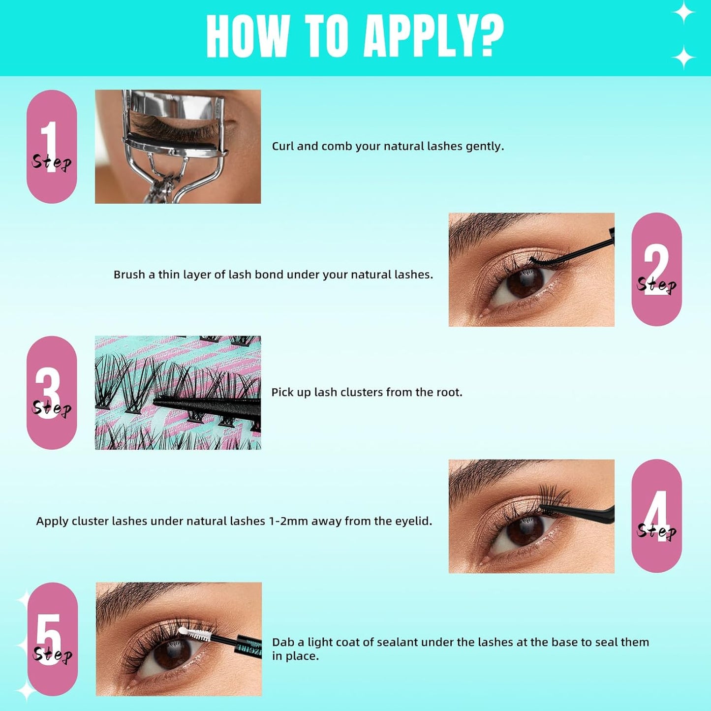 Lash Clusters Wispy 280PCS Eyelash Extension 30D 40D Cluster Lashes Individual Lashes DIY Lash Extension Natural Look Cluster Eyelash Extensions Soft False Eyelashes at Home for Beginners(10mm)-GlimoraGlow