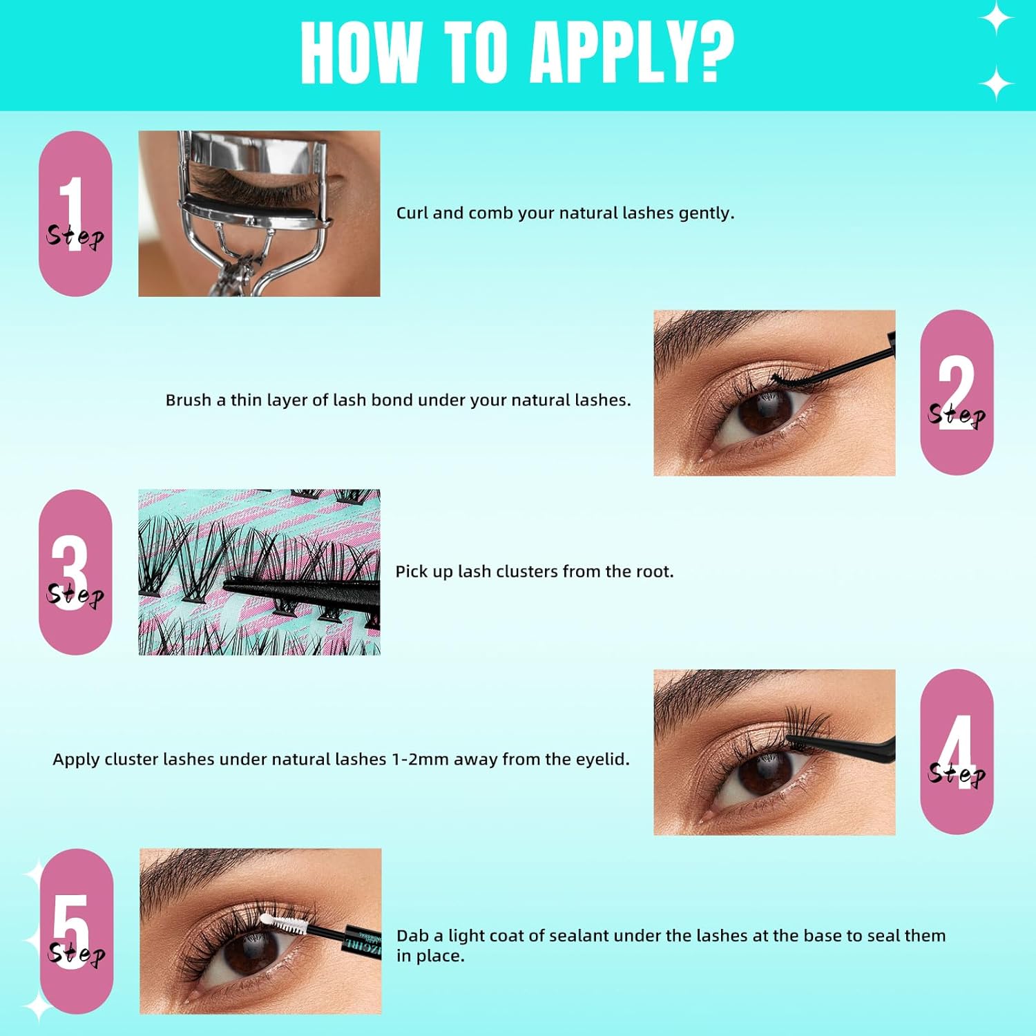 Lash Clusters Wispy 280PCS Eyelash Extension 30D 40D Cluster Lashes Individual Lashes DIY Lash Extension Natural Look Cluster Eyelash Extensions Soft False Eyelashes at Home for Beginners(12mm)-GlimoraGlow