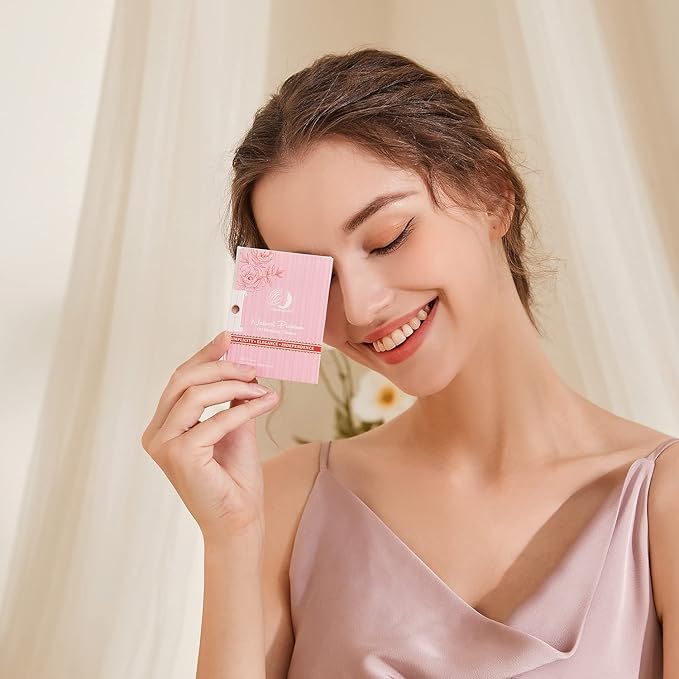 Oil Blotting Paper Sheets, 100 Counts, Natural Rose Facial Oil Absorbing Face Blotting Sheets - Take Only 1 Piece Each Time Design - No Waste and Easy to Carry in Pocket (Rosy - 1 Pack)-GlimoraGlow