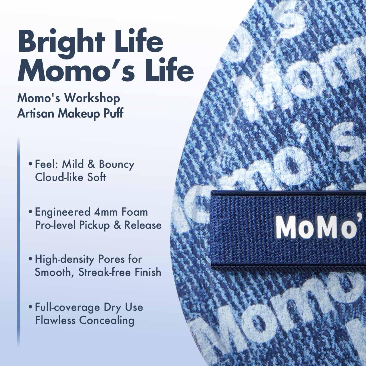 Blue Denim Makeup Sponges,Super Soft Blenders for Liquid Foundation, Dual Design (Egg + Flat Edge), Natural Skin-Like Finish, Makeup Puffs for Blending,Travel Friendly,2pcs for Halloween Themed-GlimoraGlow