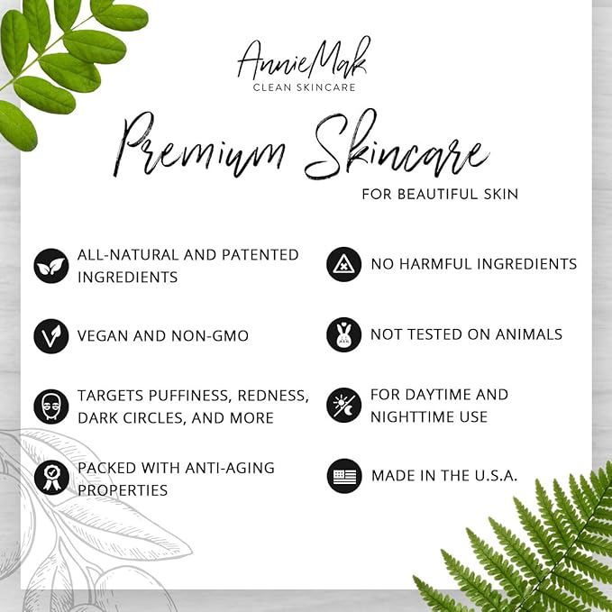 AnnieMak Renew Eye Cream for Dark Circles, Puffiness & Wrinkles Around Eyes, Under Eye Brightener, Vitamin Infused Moisturizer, Hydrating, Brightening & Smoothing Skin Care (0.25 fl oz)-GlimoraGlow