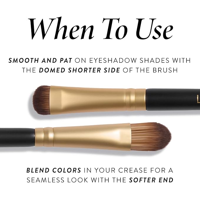 LAURA GELLER NEW YORK Dual-Ended Eyeshadow Brush - Domed Shader & Blending Brush for Baked and Pressed Eyeshadow Application - All Over Eye Makeup Brush-GlimoraGlow