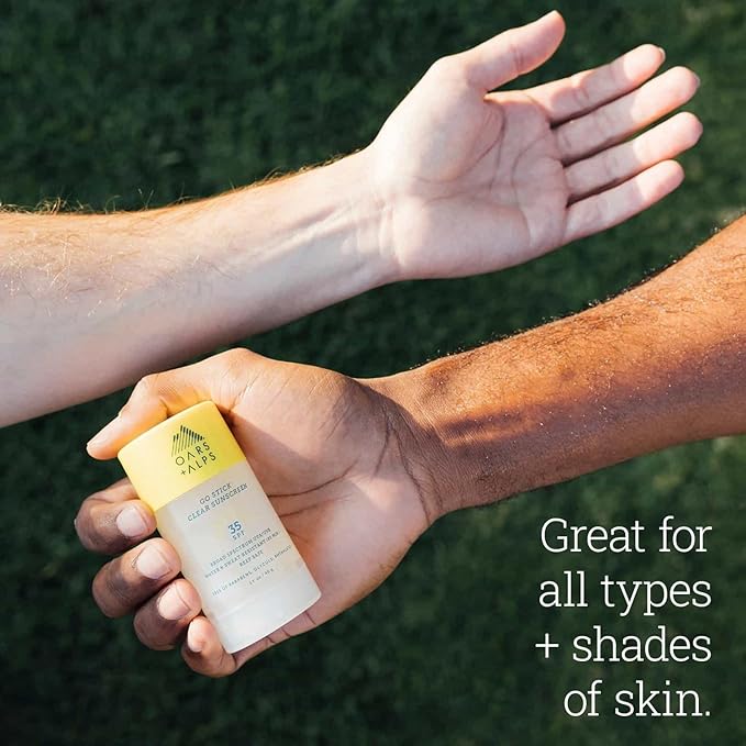 Oars + Alps Go Stick Clear SPF 35 Face Sunscreen, Skin Care Infused with Vitamin E and Antioxidants, Water and Sweat Resistant, TSA Friendly, 1.7 Oz, 2 Pack-GlimoraGlow