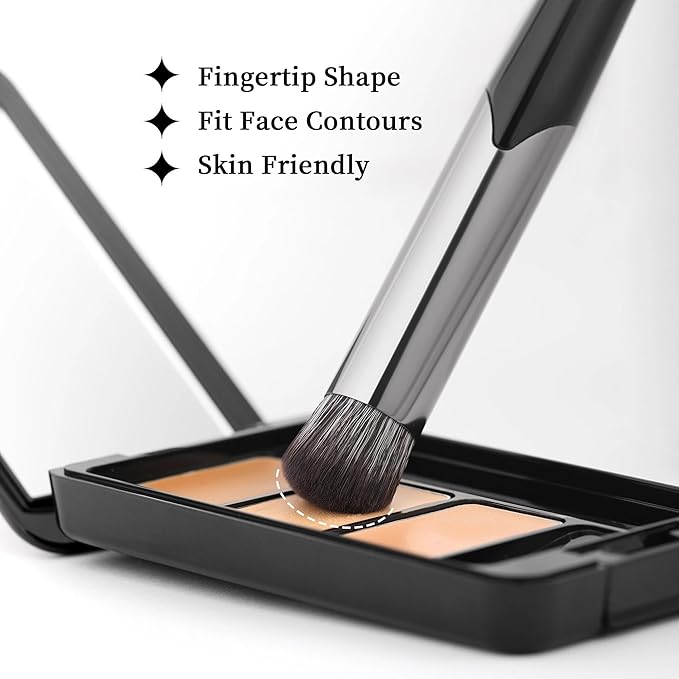DUcare Concealer Brush Under Eye, Angled Small Nose Contour Brush, Mini Thin Slanted Foundation Dark Circles Puffiness, Puffy Face Eyebrow Eyes, Liquid Cream Blending-GlimoraGlow