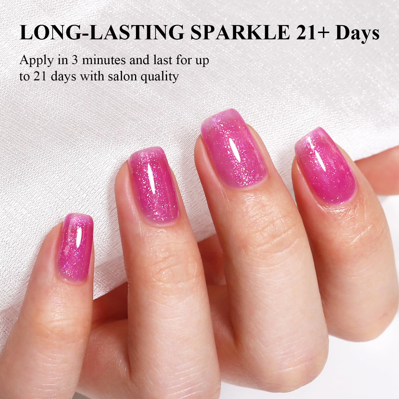 Imtiti Glitter Gel Nail Polish, Pink Iridescent Glitter Gel Polish Diamond Shimmer Sparkle Soak Off UV LED Nail Gel Polish spring summer Manicure 10ML-GlimoraGlow