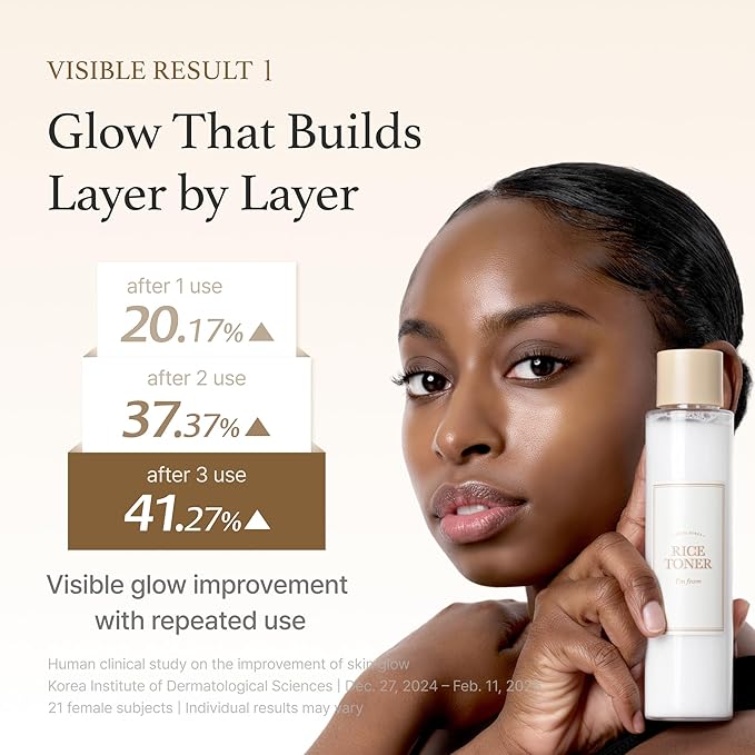 I'm from Rice Toner for Sensitive Skin, Rice Extract from Korea, Glow Essence with Niacinamide, Hydrating, Vegan, Alcohol Free, Fragrance Free, Peta Approved, K Beauty Toner, 5.07 Fl Oz-GlimoraGlow