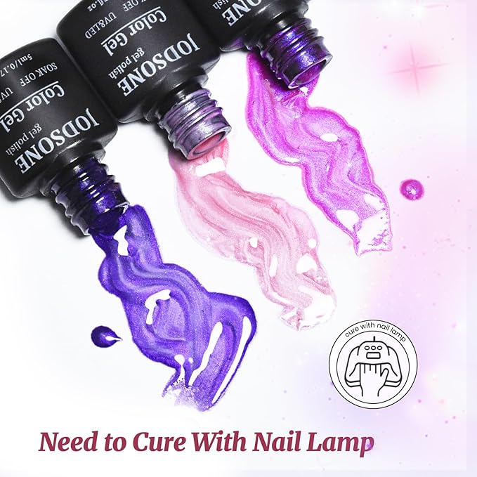 JODSONE 20 Glitter Color Gel Nail Polish Kit 3 Bottles of No Wipe Base Coat Glossy and Matte Top Coat Gel Polish Set High Shine Gorgeous-GlimoraGlow