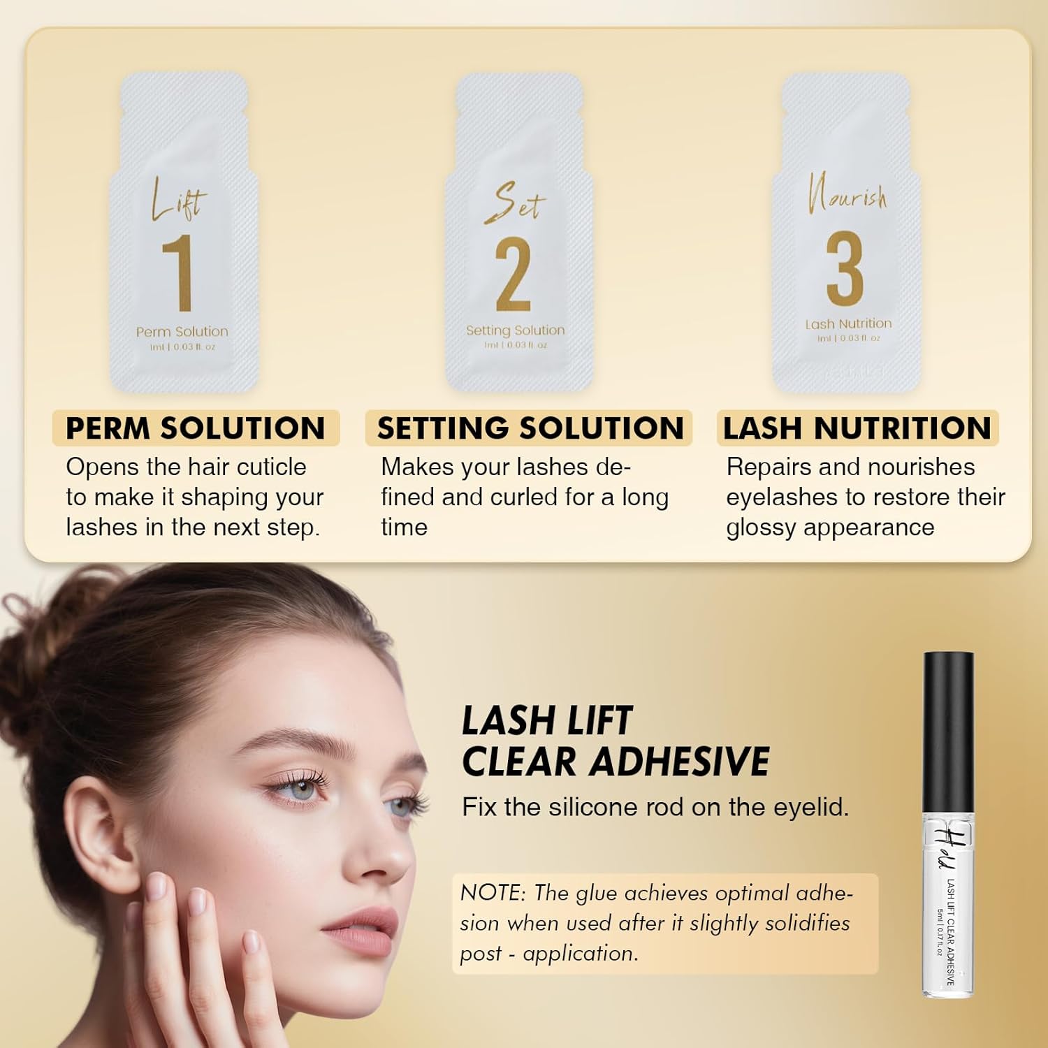 Brow Lamination Kit Lash Lift Kit, Sachet Refill Eyelash Perm Kit for Natural Curling Long-Lasting, Instant Eyelash Lift Kit, Brow Perm Kit for Salon-Quality Results at Home-GlimoraGlow