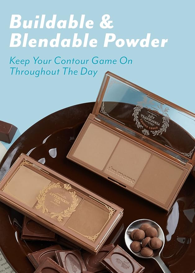 I'm Meme Palette - Afternoon Tea Contour | Frozen Choco, Bronzer Palette for Face & Cheeks, Matte Powder Bronzer, Natural Makeup, Buildable Coverage, Light to Medium, For Cool Tone Skin, 0.4oz-GlimoraGlow