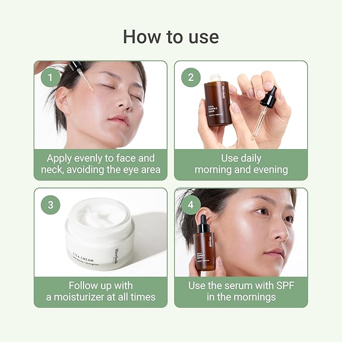 Meebak Korean Vitamin C Serum | Brightening Dark Spot Remover | Soothing Anti Aging & Skin Brightening w/Centella Asiatica, Panthenol, & Adenosine-GlimoraGlow