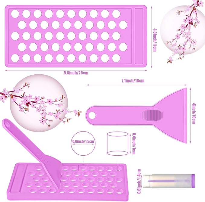 2 Sets Lip Balm Tray and Spatula Set Portable lipstick Holder Lip Balm Containers Lip Gloss Making Kit (Purple)-GlimoraGlow