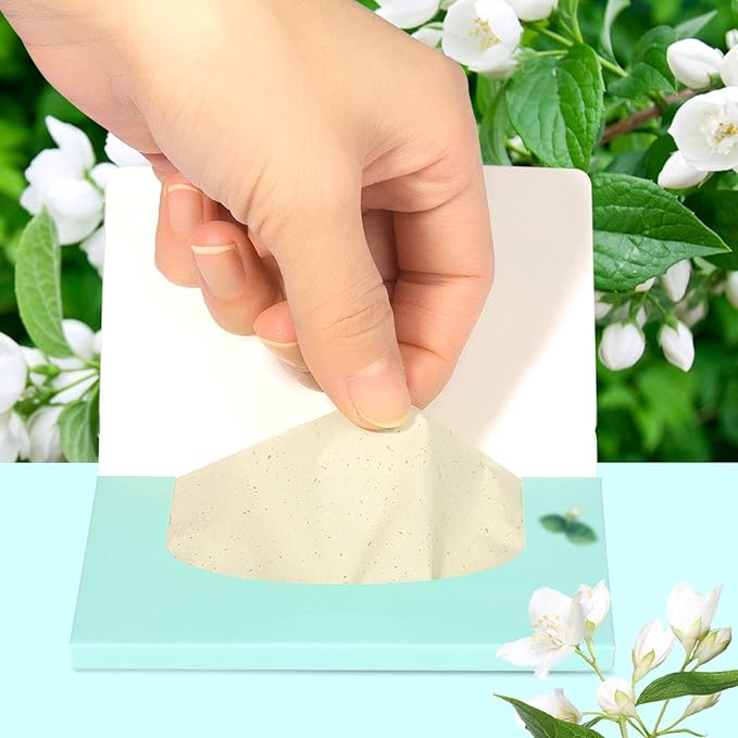 Teenitor Oil Absorbing Sheets for Face, 1000 Sheets Jasmine Oil Blotting Paper for Oily Skin, Natural Oil Control Film Oil Blotting Sheets for Face Men Women, Face Oil Sheets-GlimoraGlow