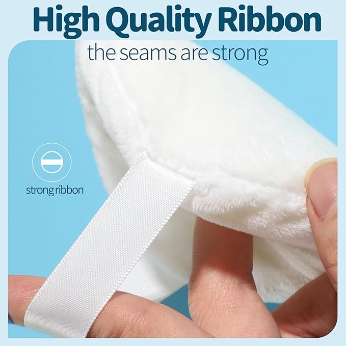 Teenitor 2pcs Powder Puff, 4.13 Inch Powder Puff for Body Powder, Body Powder Puff Large Powder Puff Loose Powder Puffs Soft Velour Body Powder Puff and Container White-GlimoraGlow