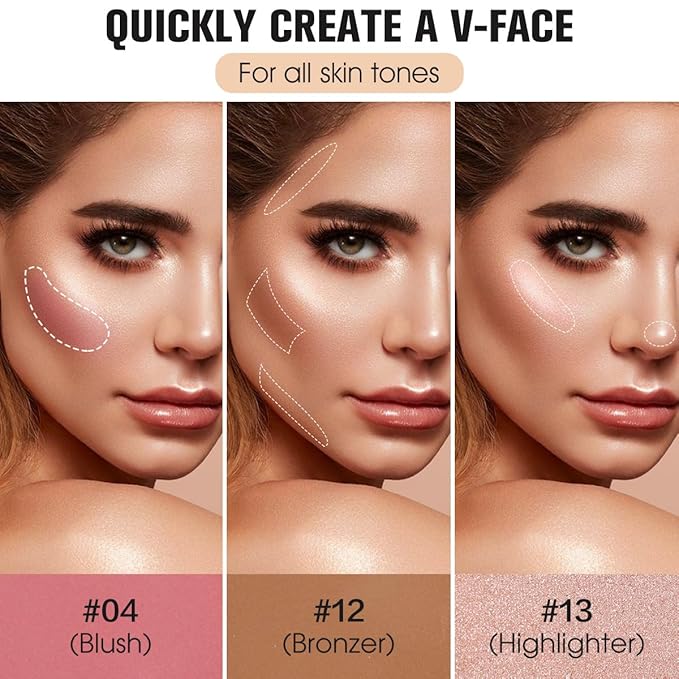 16 Colors Contour Palette Make up - Blush Highlighters Bronzer Powder All in one Makeup Palettes Contour Kit - Face Cosmetics Gifts for Women Beauty for Festivals (SET1)-GlimoraGlow