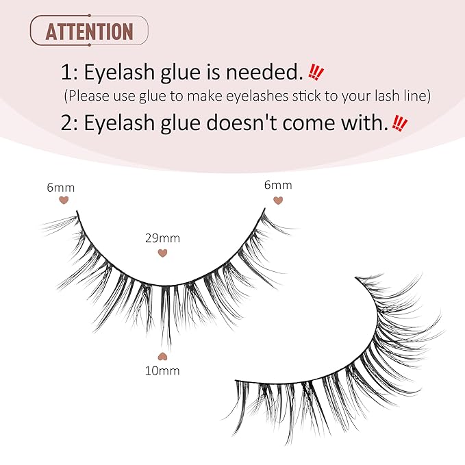 Onlyall Natural Lashes Short Eyelashes Wispy Lashes Natural Look Soft False Eyelashes False Eye Lashes Faux Mink Eyelashes 7 Pairs D2-GlimoraGlow