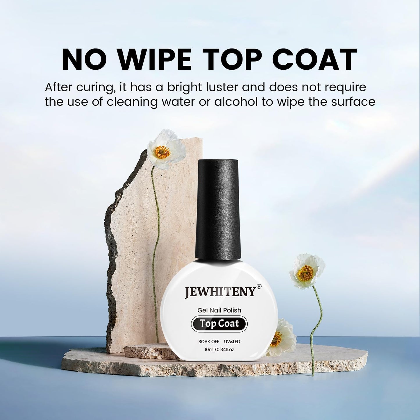 JEWHITENY 10ML Top Coat Nail Polish High Gloss Shine Finish No Wipe No Dip Long Lasting Gel Nail Polish Professional DIY Need U V Lamp Curing-GlimoraGlow