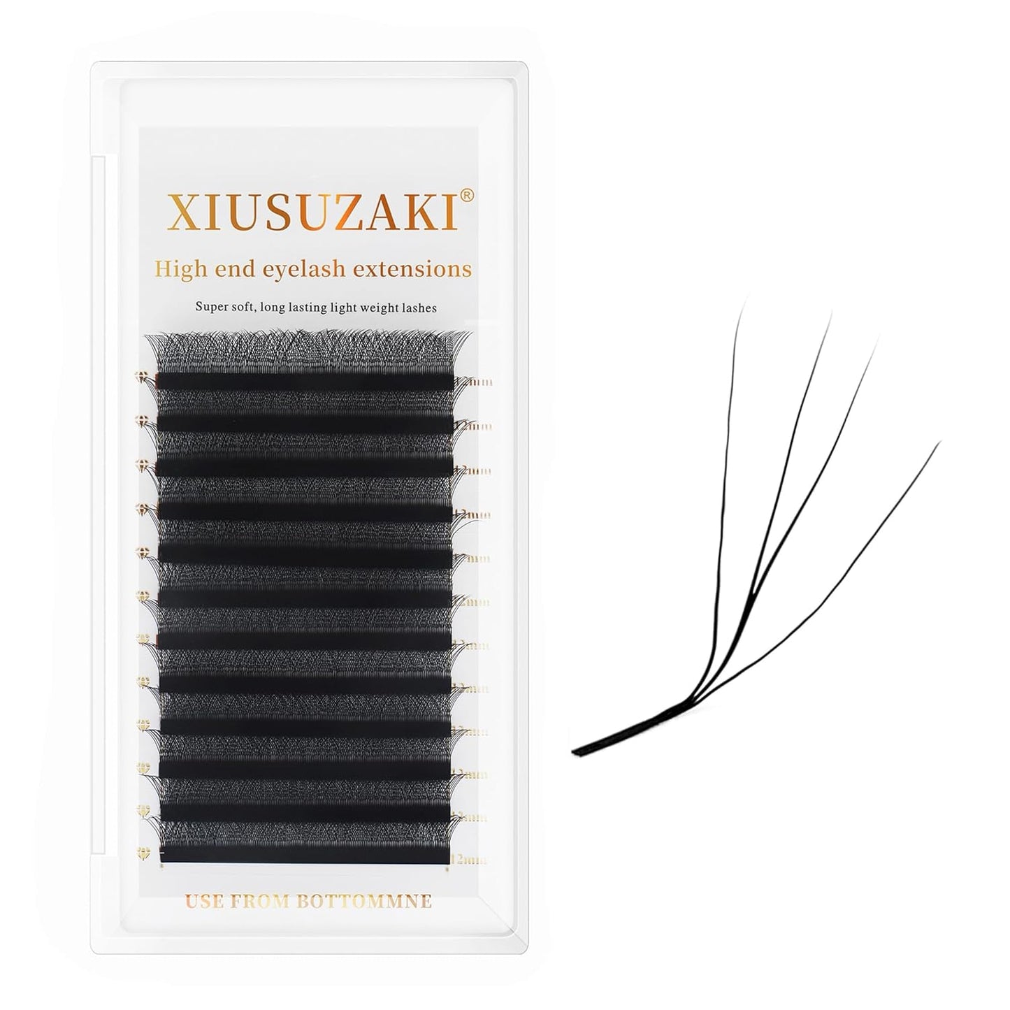 W Lash Extensions 4D Eyelash Extensions W Shape 0.07mm Thickness L Curl 10mm Premade Fans W Lashes Individual Lashes Matte Black 12 Rows False Eyelashes Volume Lashes(W-4D-0.07-L,10mm)-GlimoraGlow