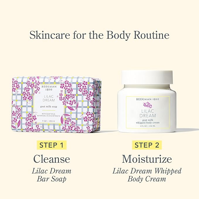 Beekman 1802 Lilac Dream Whipped Body Cream - 8 oz - Moisturizes, Soothes & Softens - With Coconut Oil and Mango Seed Butter - No Irritation - Good for Sensitive Skin-GlimoraGlow