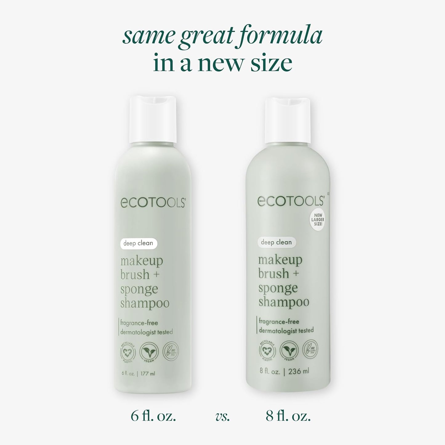 EcoTools Cleanser Shampoo for Makeup Brush/Sponge/Puffs, Remove Makeup & Impurities, Fragrance-Free, No Harsh Chemicals, Vegan & Cruelty-Free, 6 fl.oz./177 ml, 1 Count-GlimoraGlow