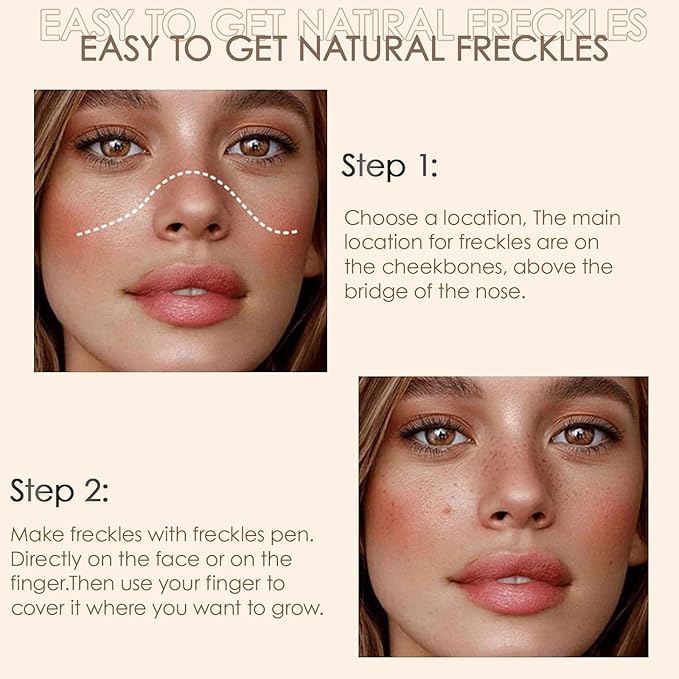 2 Pack Freckle Pen,Liquid Face Fake Freckles Pens to Create Natural Freckle Makeup and Freck beauty,Fake Freckles Waterproof for Lifelike Sunkissed Makeup,Mole Pen (01Light+04Espresso)-GlimoraGlow