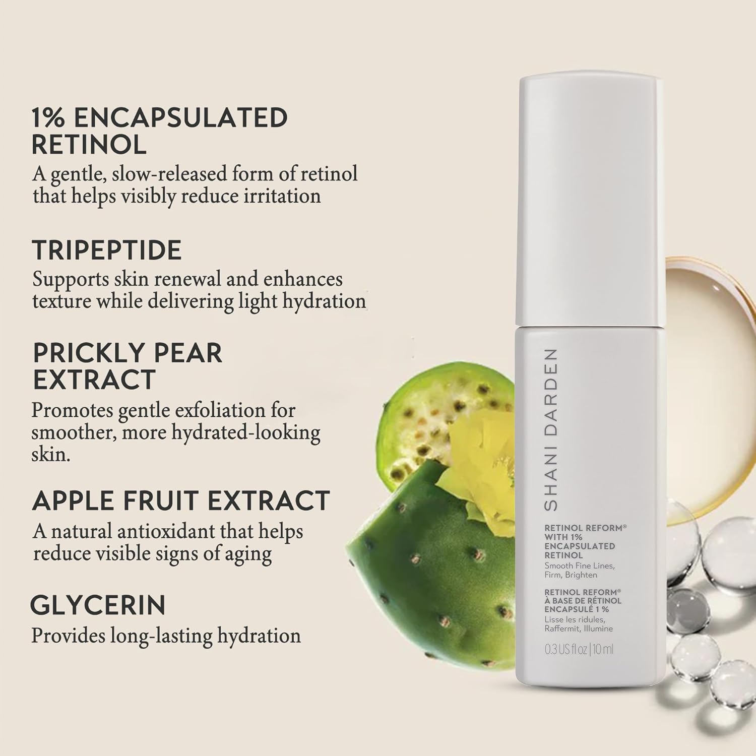 SHANI DARDEN SKIN CARE Retinol Reform with 1% Encapsulated Retinol Serum for Face & Neck, Gentle Slow-Release Retinol Face Serum with Tripeptide for Wrinkles, Fine Lines & Uneven Tone, 0.3 fl oz-GlimoraGlow