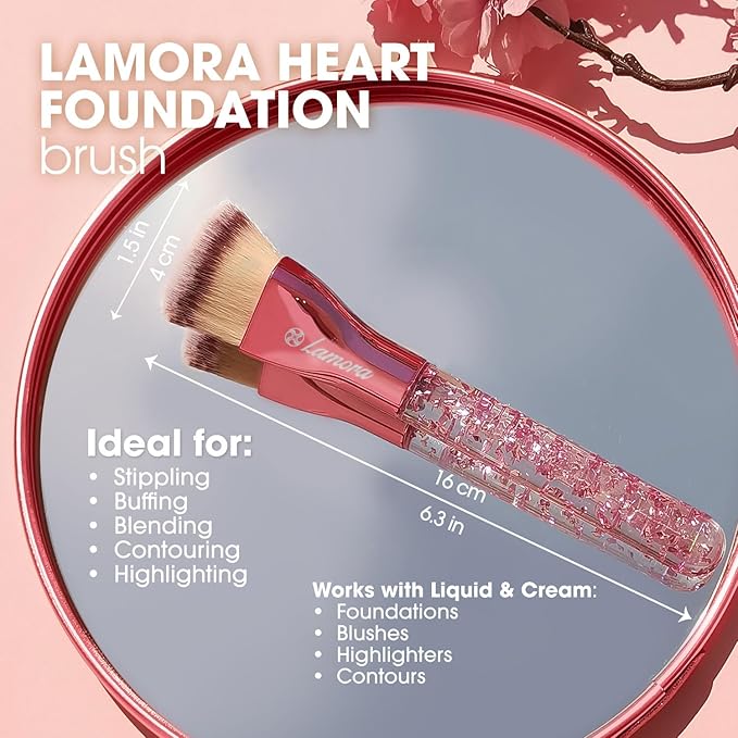 Blending Liquid Makeup Foundation Brush - Kabuki Contour Brush, Face Buffing Brush With Pro Quality Synthetic Dense Bristles For Stippling Mineral Cream, Powder, Blush-GlimoraGlow