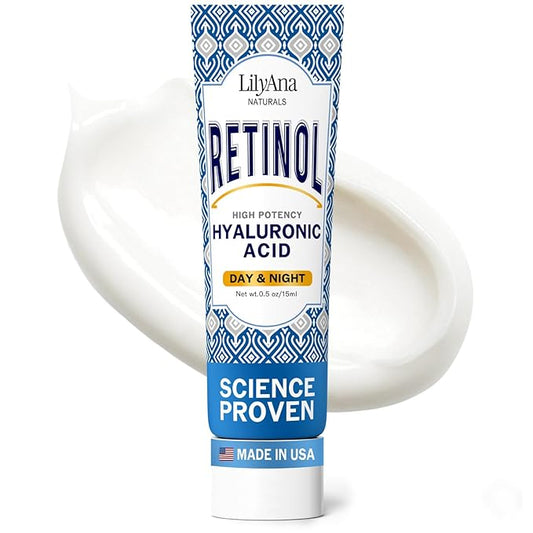 LilyAna Naturals Anti Aging Retinol Face Cream for Women – Wrinkle & Neck Cream for Firming, Retinol Moisturizer for Face with Hyaluronic Acid, Hydrating Night Cream for Fine Lines, Collagen Boost-GlimoraGlow