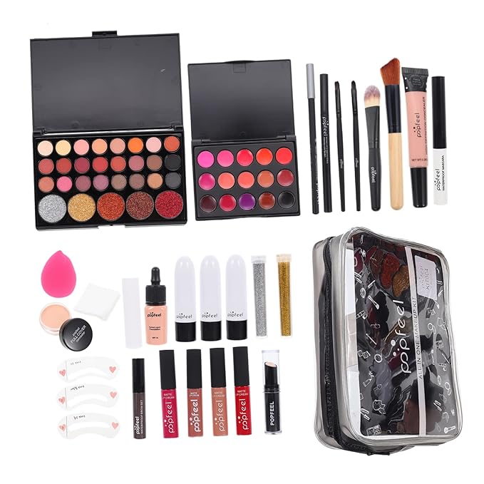 1 Set women's makeup set Eyebrow Pencil All-in-one Makeup Kit Makeup Multi- Makeup Kit Professional Foundation Cosmetics Supplies One-piece student mascara-GlimoraGlow