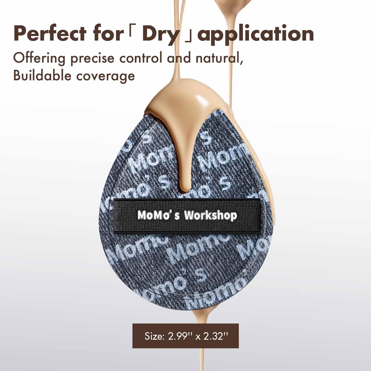 Black Denim Makeup Sponges,Blender Sponges for Foundation & Concealer, Non-Absorbent Rubycell, Large Beauty Sponge,Makeup on Details Targeted, Travel Friendly & Reusable,2pcs-GlimoraGlow