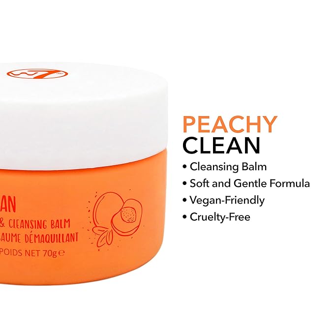 W7 Peachy Clean Face Cleansing Balm - Makeup Remover Melt With Fruit Juice - Clean Oil Free Skin-GlimoraGlow