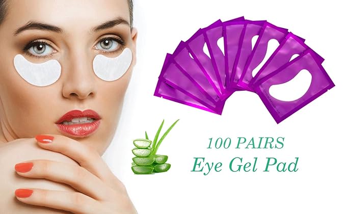 100 Pairs Set Under Eye Pads, Comfy and Cool Under Eye Patches Gel Pad for Eyelash Extensions Eye Mask Beauty Tool (Purple)-GlimoraGlow