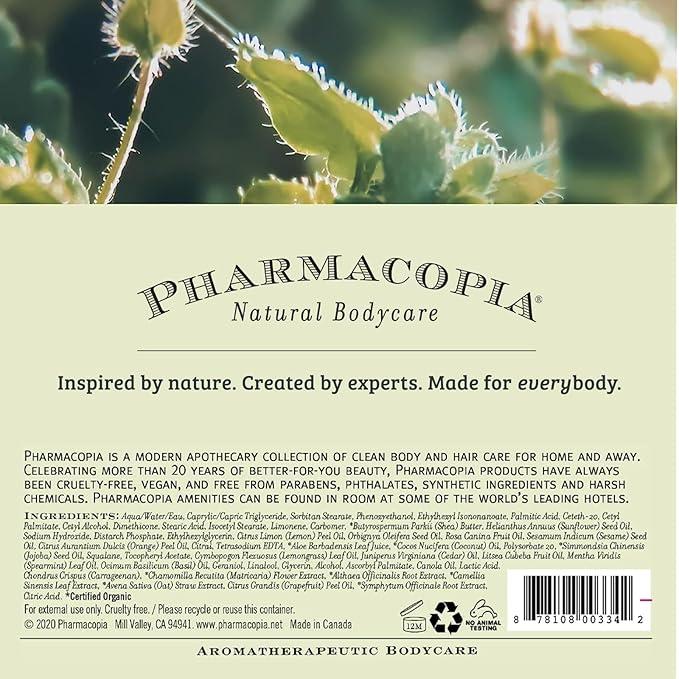 Pharmacopia Verbena Body Lotion - Hydrating Natural Moisturizer with Aromatherapy Benefits - Cruelty-Free Vegan Skin Care - Shea Butter, Aloe Vera, and Jojoba Oil - Lotion for Dry Skin, 16 oz-GlimoraGlow