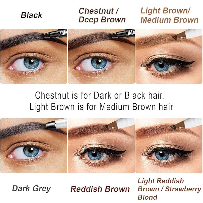 iMethod Eyebrow Pen - iMethod Eye Brown Makeup, Eyebrow Pencil with a Micro-Fork Tip Applicator Creates Natural Looking Brows Effortlessly and Stays on All Day, Dark Brown-GlimoraGlow