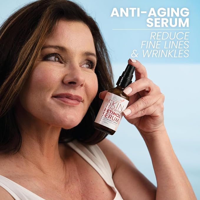 Retinol Serum by Eva Naturals - 2.5% Retinol Serum for Face with Hyaluronic Acid, Vitamin E & Organic Aloe - Retinol Face Serum that Reduce Wrinkles, Fine Lines & Dark Spots - Anti Aging Serum, 2 Pack-GlimoraGlow