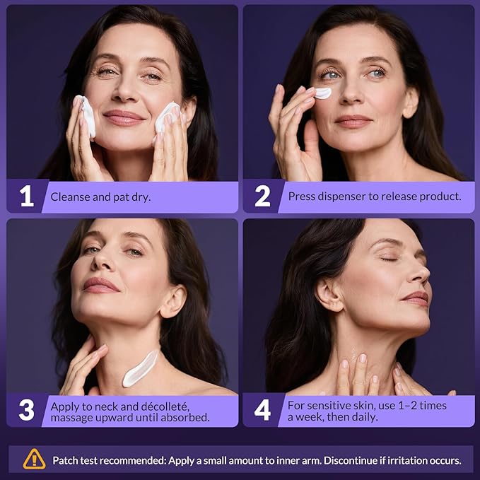 Neck Firming Cream, Wrinkle Cream for Women, Retinol Moisturizer with Collagen and Hyaluronic Acid for Neck, Face and Décolleté, 1.76 fl oz-GlimoraGlow