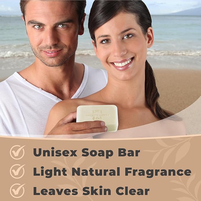 One With Nature Dead Sea Salt Soap 4oz 3-Pack – Purifying Soap Bar with Dead Sea Minerals for Face & Body, for Men & Women-GlimoraGlow