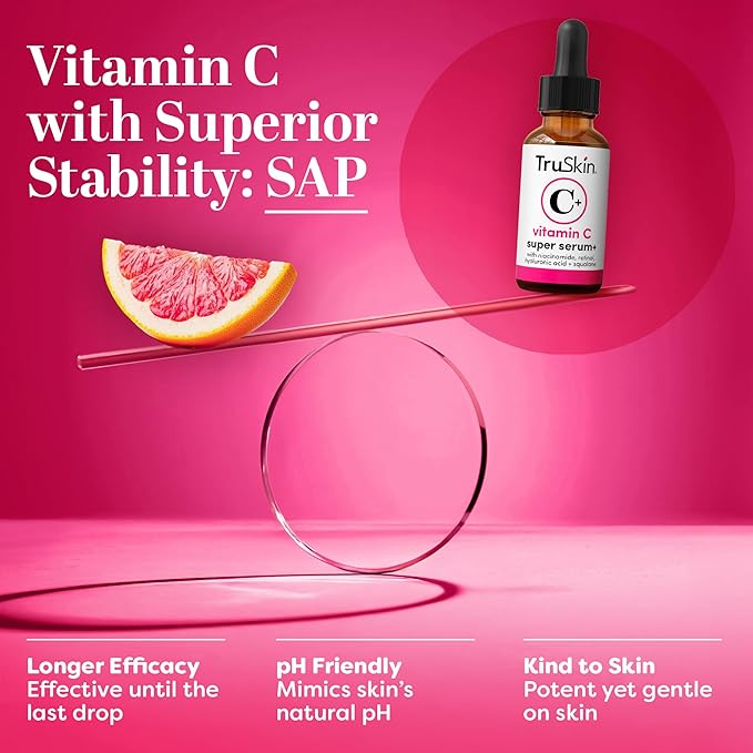 TruSkin Vitamin C Super Serum - Niacinamide, Retinol, Hyaluronic & Salicylic Acid - All-in-One Anti Aging Serum for Face – Improve Appearance of Dark Spots, Firmness for Brighter Looking Skin, 2 Fl Oz-GlimoraGlow