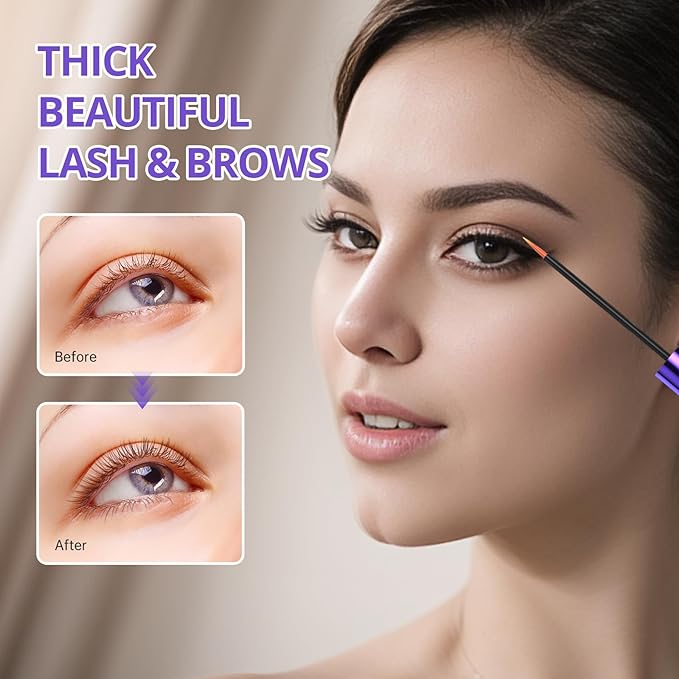 Lash Serum - 8ml Rapid Eyelash Growth Serum for Thickness, Stronger, Healthier Lashes & Brows - Vegan & Cruelty-Free-GlimoraGlow