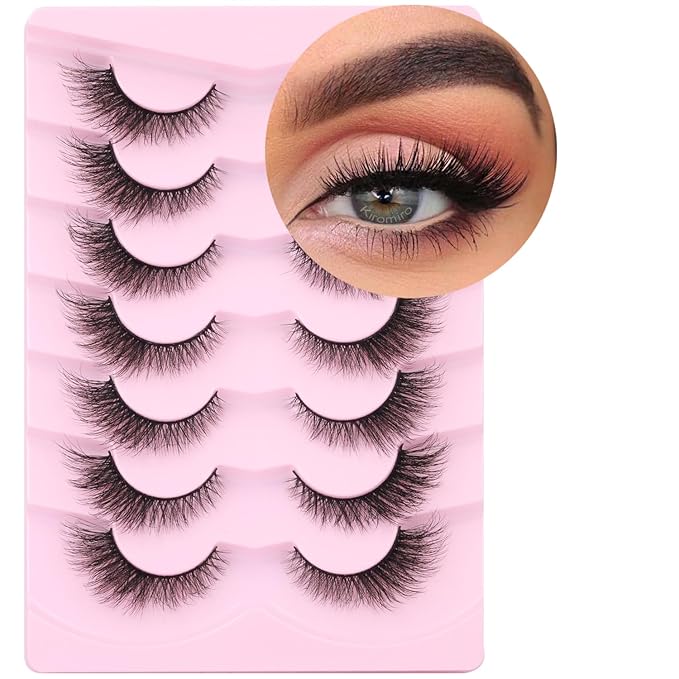 False Lashes Natural Look Faux Mink Eyelashes Wispy Fox Eye Lashes That Look Like Extensions 3D Mink Lashes Natural Strip Lashes Pack 7 Pairs-GlimoraGlow