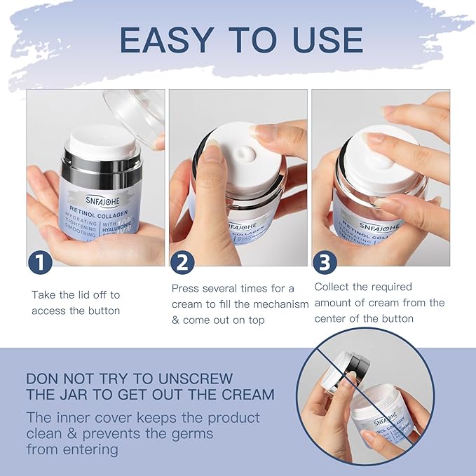 Instant Face Lift Cream with Retinol,Collagen & Hyaluronic Acid,Retinol Face Moisturizer for Wrinkles, Neck & Décolleté, Neck Firming Cream for Women & Men, 1.7 Fl Oz-GlimoraGlow