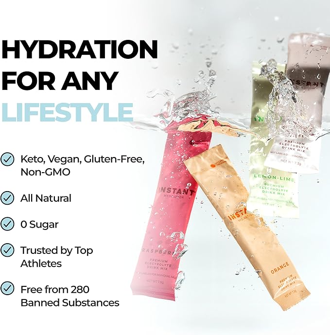 Instant Hydration Electrolytes Powder Packets - Variety Pack - Zero Sugar - Keto, Vegan, Gluten-Free, Non-GMO - Boost Recovery, Brain Function, Muscle & Tissue Health - 12 Sticks-GlimoraGlow