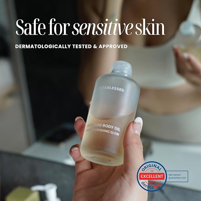 Avocado Dry Body Oil - Deep Nourishing Glow, Fast Absorbing & Non-Greasy Body Moisturizer. Luxurious Soothing Aromatherapy. Sensitive Skin Safe, Clean Beauty 3.38 fl. oz-GlimoraGlow