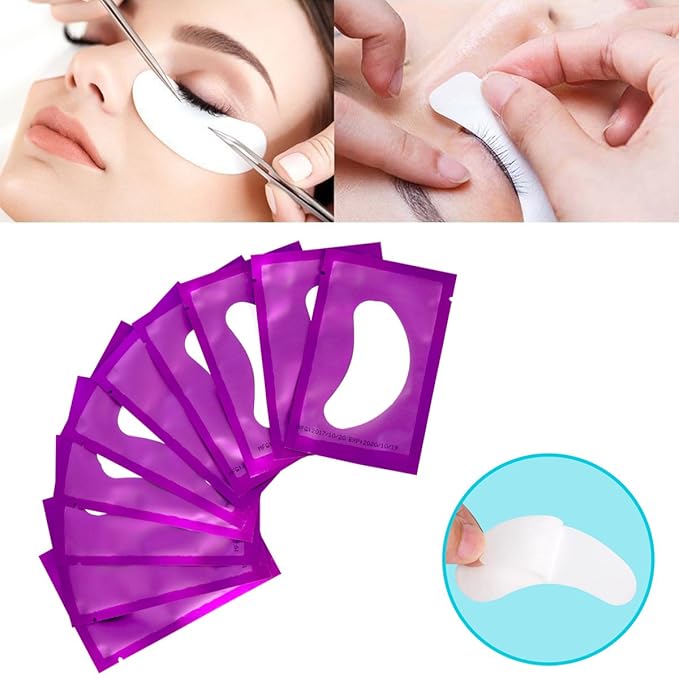 100 Pairs Set Under Eye Pads, Comfy and Cool Under Eye Patches Gel Pad for Eyelash Extensions Eye Mask Beauty Tool (Purple)-GlimoraGlow
