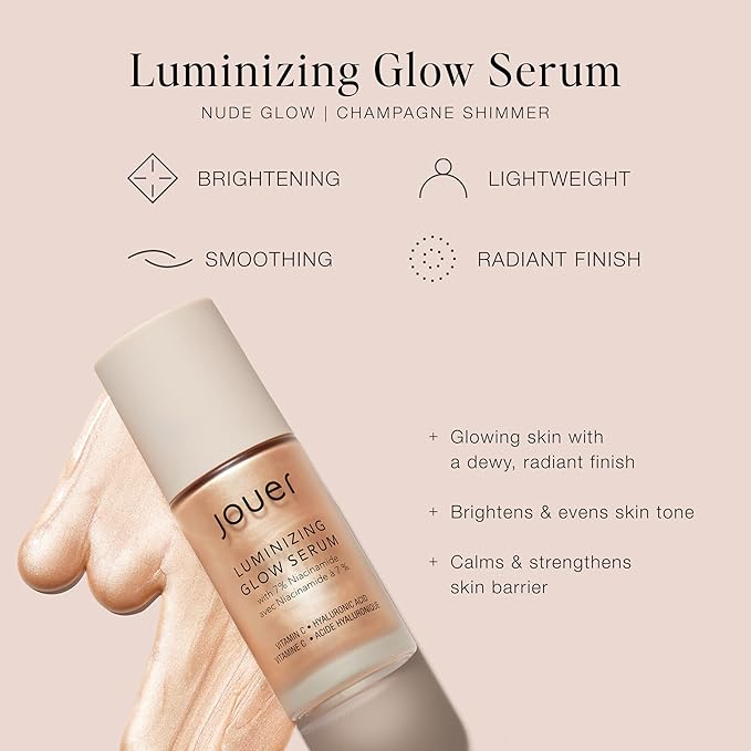 Jouer Luminizing Glow Drops for Face, Dewy Serum for Glowing Skin, 7% Niacinamide, Hyaluronic Acid, & Glycerin, 1 fl oz-GlimoraGlow