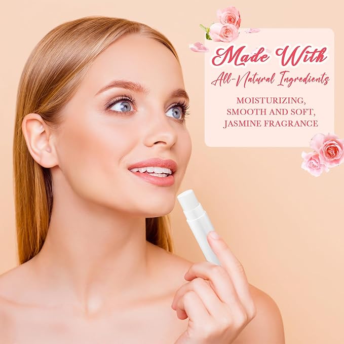 100 Pcs Lip Balm Bulk Heart Shape Lip Balm Jasmine Scented Beeswax Lip Balm Moisturizing Lip Balm Add Your Own Labels for Teacher Baby Shower Coworkers Friend Gift-GlimoraGlow